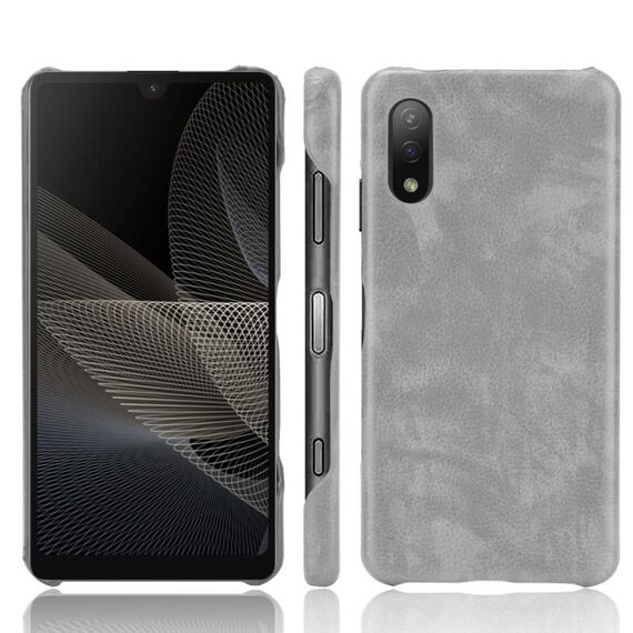 Per Sony Xperia ACE II Antitimo antiurto Texture PC + Custodia in PU (grigio)