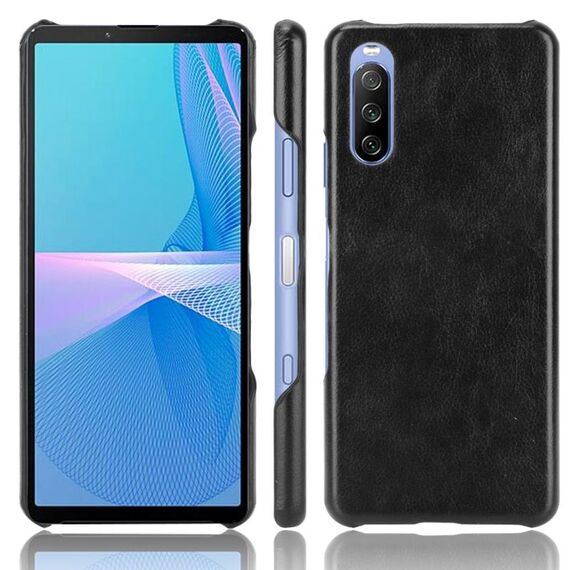 Per Sony Xperia 10 III antiurto texture texture texture + custodia PU (nero)