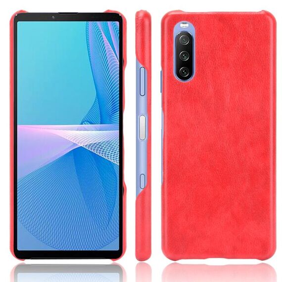 Per Sony Xperia 10 III antiurto texture texture texture + custodia PU (rosso)