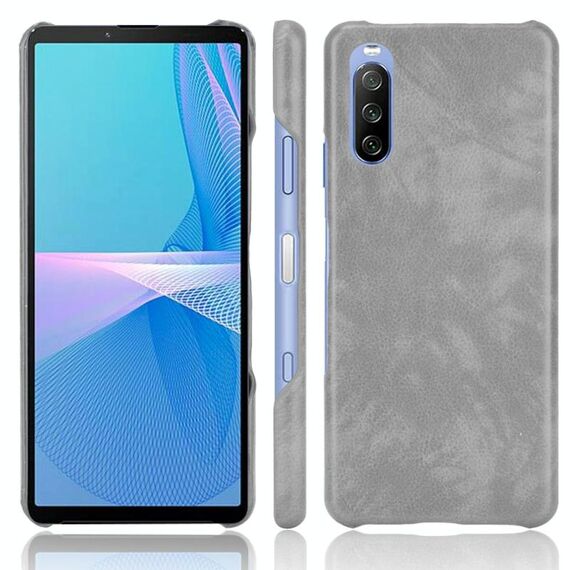 Per Sony Xperia 10 III antiurto texture texture texture + custodia PU (grigio)