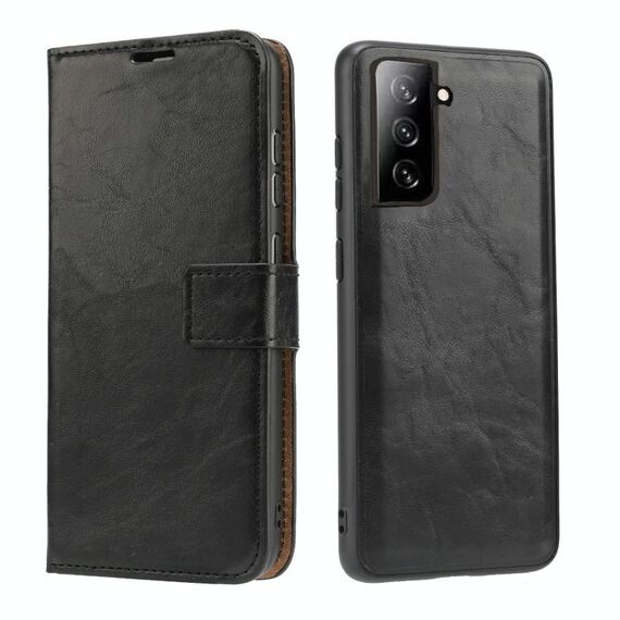 Per Samsung Galaxy S21 Ultra 5G Crazy Horse Texture Caso posteriore magnetico rimovibile Cover Intera orizzontale in pelle flip con supporto e carte Slot & Photo Frame & Portafoglio (nero)