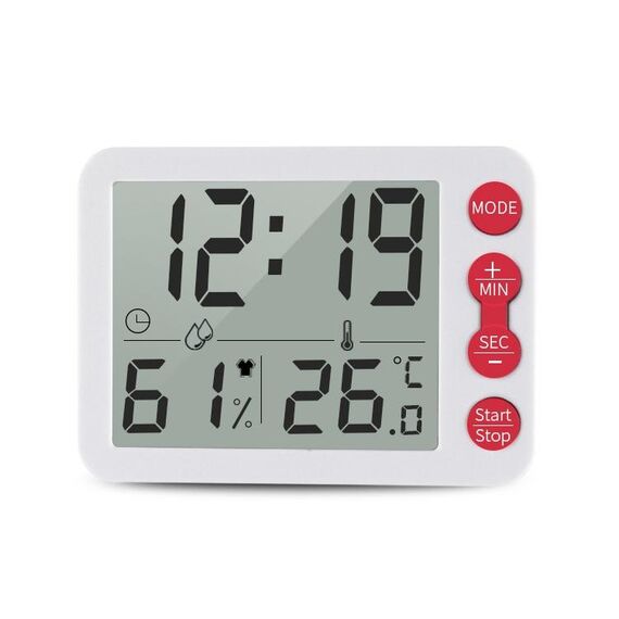 TS-9606-WR GRANDE SCREEN SCREEN TIMER Temperatura Temperatura Misuratore di umidità (rosso bianco) (rosso + bianco)