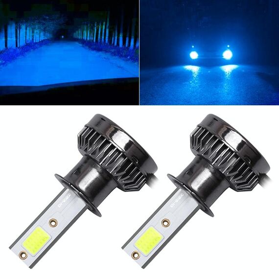 2 PCS H3 DC9-36V / 36W / 8000K / 6000LM IP68 Mini COB per auto / moto LED Lampade per fari / Fendinebbia (Luce blu ghiaccio)