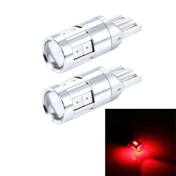 2 PCS T10 5W 8 SMD-3030 LED Lampada per luci di ingombro per auto, CC 12V (luce rossa)