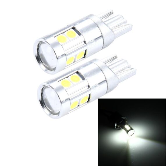 2 PCS T10 5W 8 SMD-3030 LED Lampada per luci di ingombro per auto, CC 12V (luce bianca)