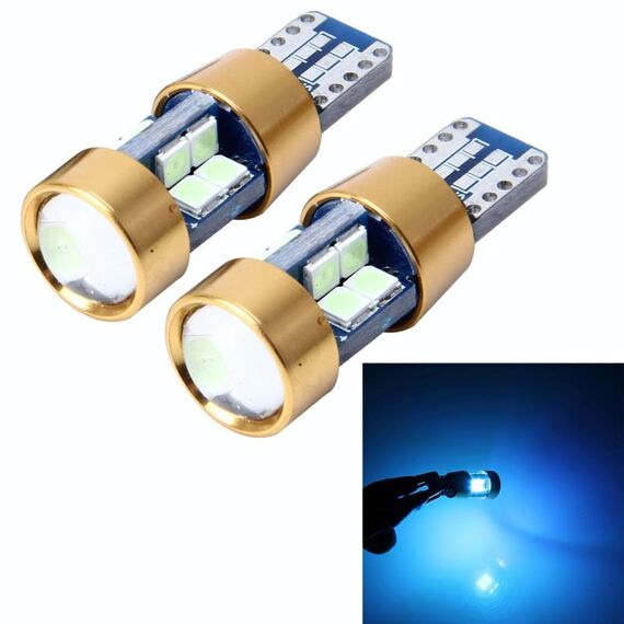 2 PCS T10 3W Luce di sicurezza per auto senza errori con 19 lampada LED SMD-3030, CC 12V (luce blu ghiaccio)