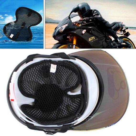 Tappetino protettivo per isolamento termico traspirante per casco da motociclista, dimensioni: 26 * 20 cm (consegna a colori casuali)