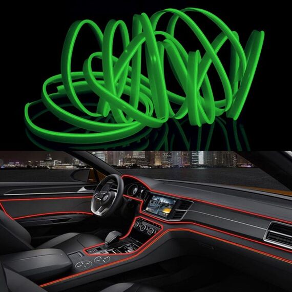 Striscia LED flessibile a luce fredda 3m per decorazione auto (luce verde)
