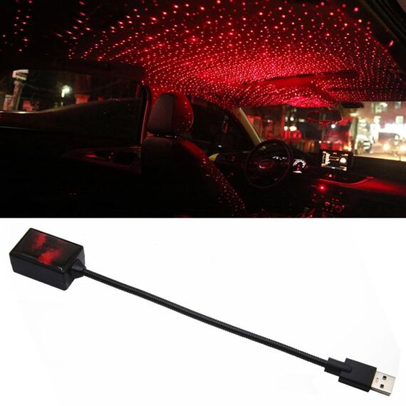 5V 0.1W IPX4 Auto Rotante Star Lights Lampada Atmosfera Cielo Stellato (Luce Rossa)