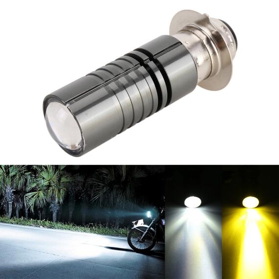 Fari per motocicli PX15D DC12V / 6.2W (giallo + bianco)