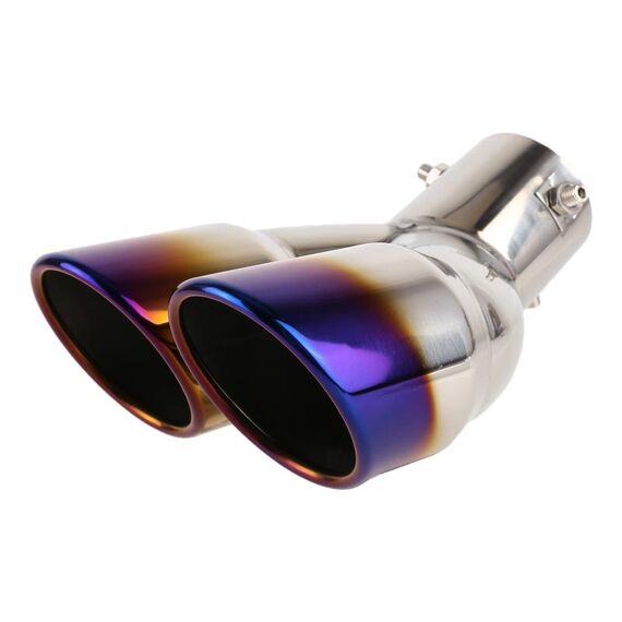 Uomo universale Car Styling Acciaio Inox Acciaio inossidabile Coda di scarico Silenziatore Tubo di punta, Diametro interno: 6 cm (blu)