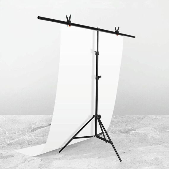 150x200cm T-Shape Photo Studio Supporto per sfondo Supporto per sfondo Kit staffa per barra trasversale con clip, senza sfondo