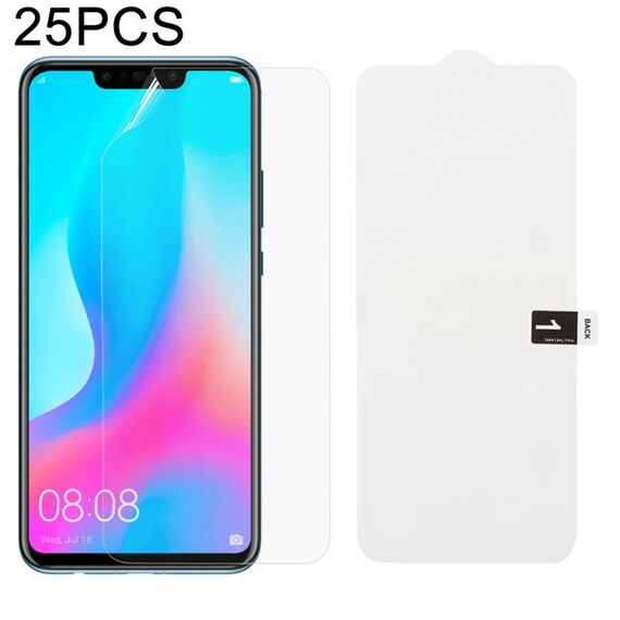 25 PCS Morbida pellicola in idrogel Protezione anteriore con copertura completa con cotone alcolico + Carta da grattare per Huawei Nova 3 / 3i