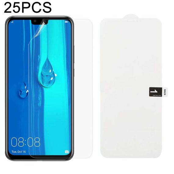 25 PCS Soft Hydrogel Film Full Cover Front Protector con cotone alcolico + Scratch Card per Huawei Y9 (2019) / Enjoy 9 Plus