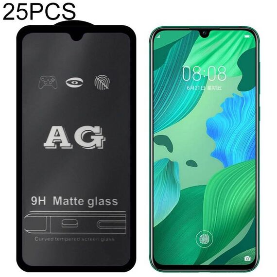 25 PCS AG Vetro temperato a copertura totale satinato opaco per Huawei Honor 8X Max