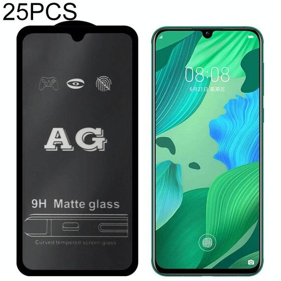 25 PCS AG Vetro temperato a copertura totale satinato opaco per Huawei Honor 10