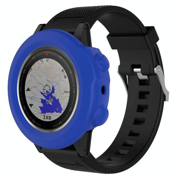 Custodia protettiva in silicone intelligente orologio, host non incluso per Garmin Fenix ​​5x (blu scuro)