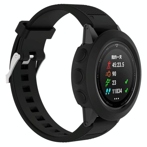 Custodia protettiva in silicone intelligente orologio, host non incluso per Garmin Fenix ​​5 (nero)