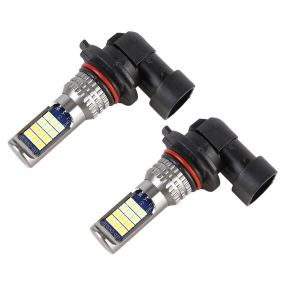9006 2 PCS DC12-24V / 8.6W Fendinebbia a doppio colore per auto con 24 LED SMD-3030 e corrente costante, confezione della borsa (luce bianca + luce blu ghiaccio)