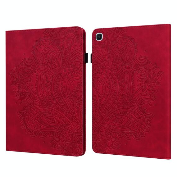 Per Samsung Galaxy Tab S6 Lite P610 Custodia rigida in TPU + PU con motivo a rilievo in rilievo orizzontale in pelle con supporto e slot per schede e portafoglio e funzione sleep / Wake-up (rosso)