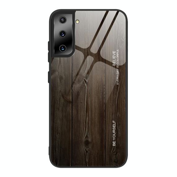 Per Samsung Galaxy S21 Custodia protettiva in vetro ultra grano di legno (M01)