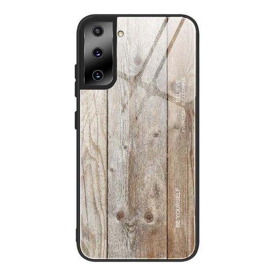 Per Samsung Galaxy S21 Custodia protettiva in vetro ultra grano di legno (M04)
