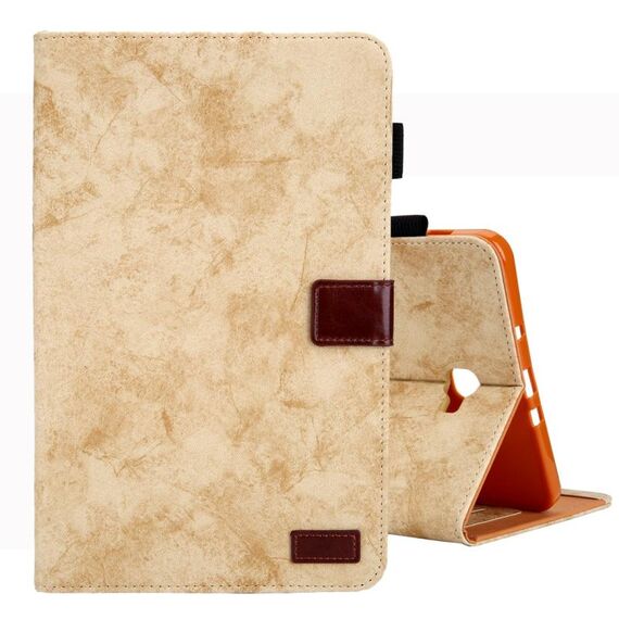 Per Galaxy Tab A 10.1 (2016) / T580 Custodia in pelle a ribaltamento orizzontale stile business, con supporto e slot per scheda, cornice per foto e funzione di sospensione / sveglia (giallo)