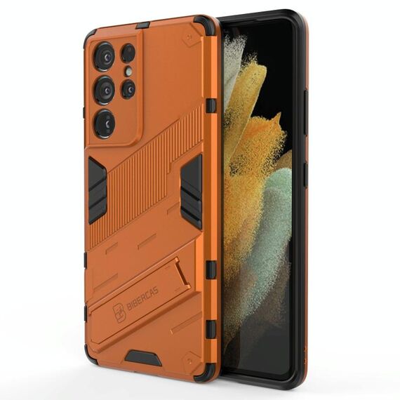 Per Samsung Galaxy S21 Ultra 5G Punk Armor 2 in 1 PC + Custodia antiurto in TPU con supporto invisibile (arancione)