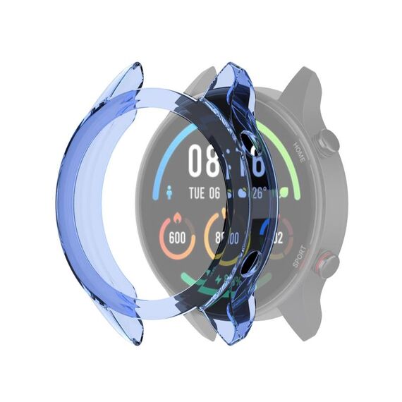 Per Xiaomi Watch Color Sport Mezza copertura Cassa protettiva in TPU scavata (blu trasparente)