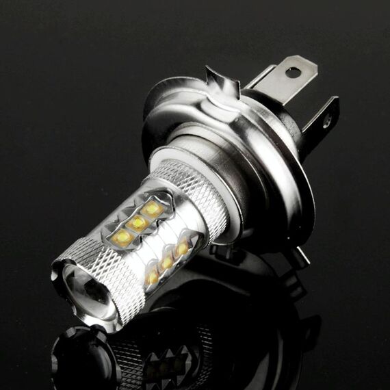 Fendinebbia H4 80W bianco 16 CREE LED per veicoli, CC 12V