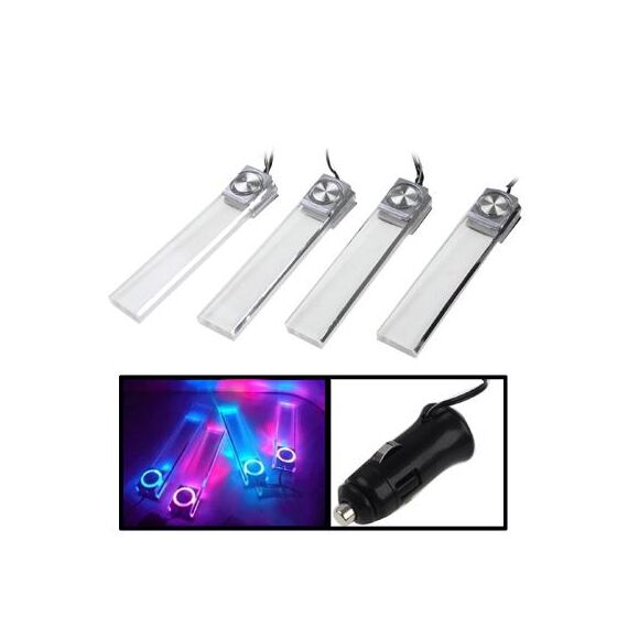 4X Illuminazione per auto Lampada da decorazione a LED con luce blu