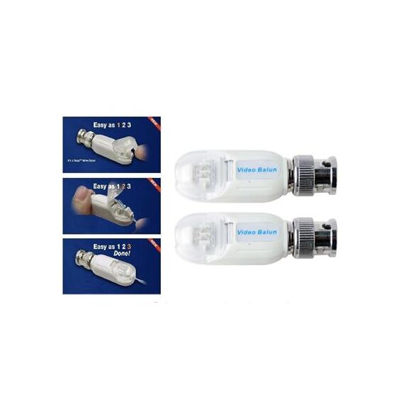 2 PCS UTP Video Video Balun Cat5 a Camera CCTV BNC DVR O-611 (White)