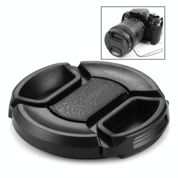 Copriobiettivo fotocamera con presa centrale da 52 mm (nero)
