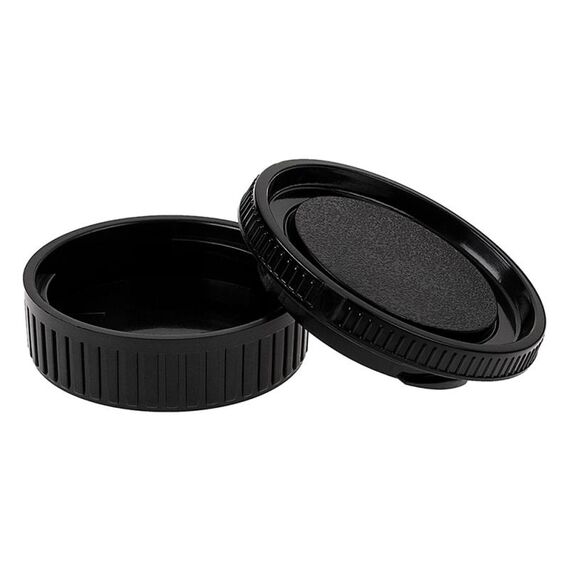 Coperchio corpo macchina e copriobiettivo posteriore per Minolta MD (nero)