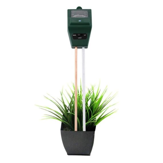 Misuratore di terreno per fiori di piante 3 in 1 (PH + umidità + luce) (verde)