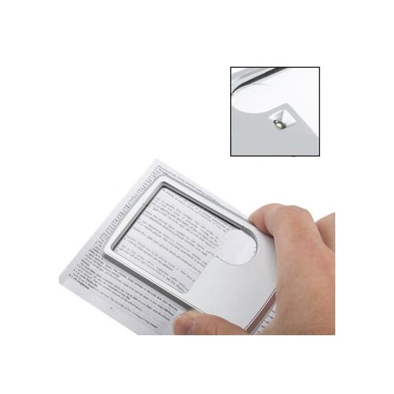 Lente d'ingrandimento per gioielli 6X / 3X con design a carta di credito illuminata a LED 1 (argento)
