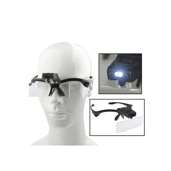 Occhiali di ingrandimento multifunzionali 1.0X / 1.5X / 2.0X / 2.5X / 3.5X con luci a 2 LED, consegna a colori casuali
