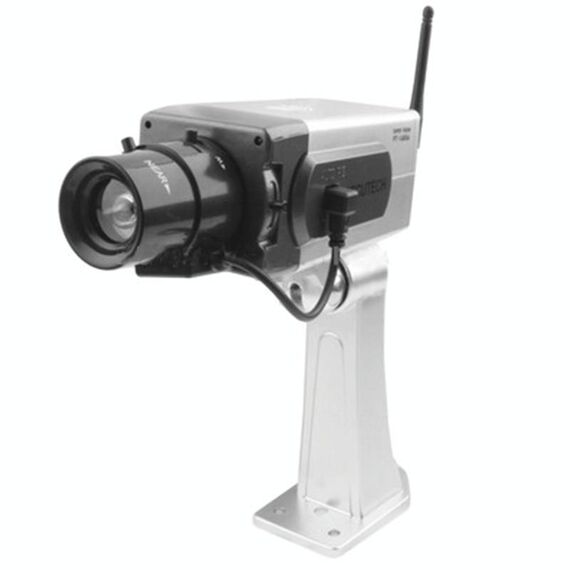 Telecamera di sicurezza LED IR di sorveglianza wireless fittizia falsa con rotazione di 45 (argento)