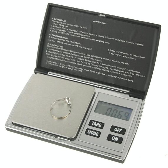 Bilancia digitale aperta da 100 g / 0,01 g con schermo LCD retroilluminato