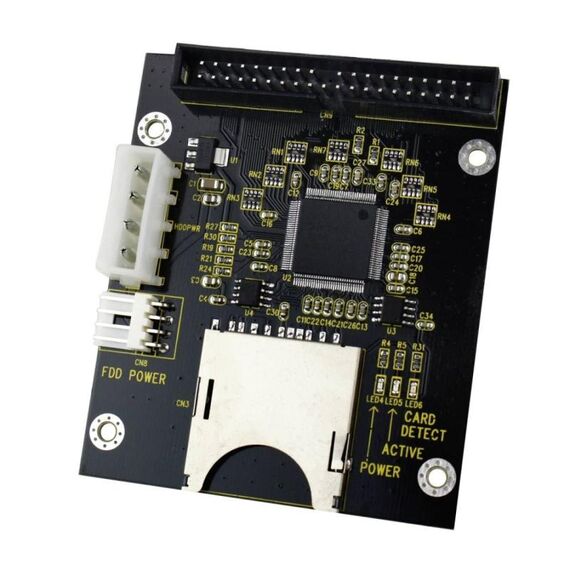 SD / SDHC / MMC a scheda adattatore IDE maschio a 40 pin da 3,5 pollici (nera)