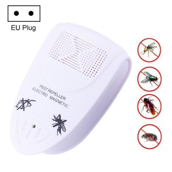 Repeller di parassiti ad ultrasuoni elettro magnetico (bianco)