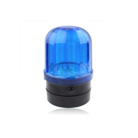 Spia stroboscopica a 6 LED per auto con forte base magnetica (blu + nero)