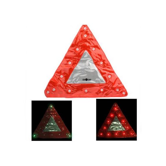 15 LED Triangle Emergency Car Warning Safety Traffic Sign Rosso (rosso)