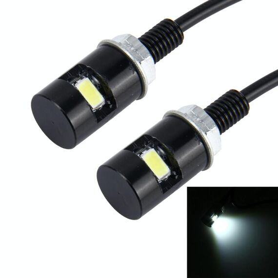 2 PCS 1W 100lm 1-SMD 5630 LED Lampada a vite per targa auto / moto con luce bianca