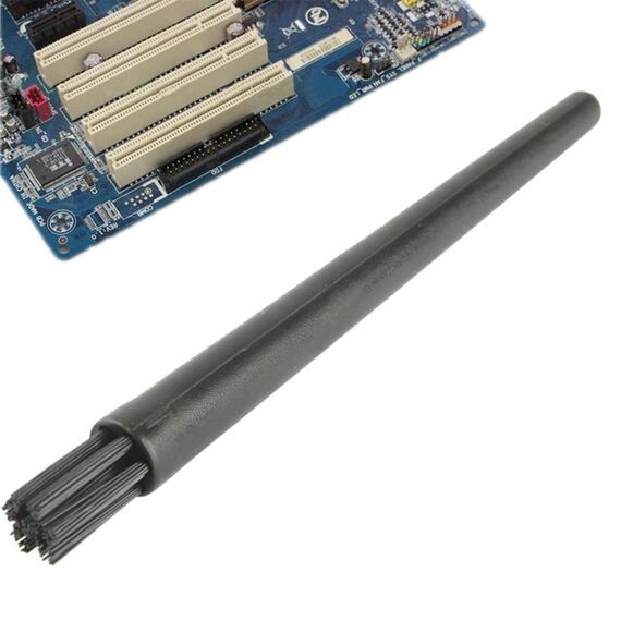 Spazzola antistatica per pulizia con manico tondo a 7 fasci elettronici, lunghezza: 12,2 cm (nero)
