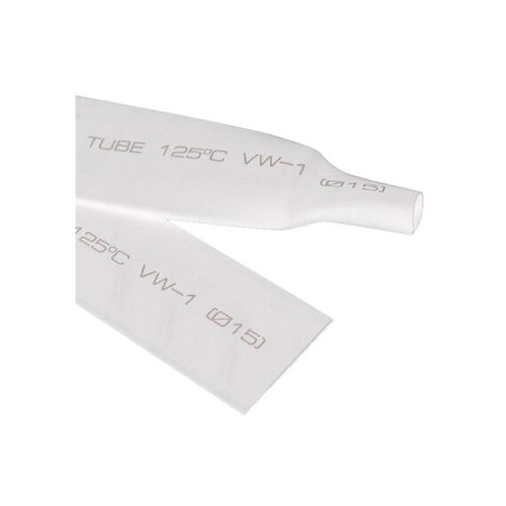 Tubo termorestringente RSFR-H VW-1 flessibile da 8 mm, 125 ℃, lunghezza: 10 m (bianco)