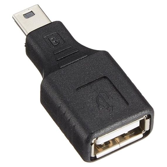 Adattatore da mini USB maschio a USB 2.0 femmina con funzione OTG (nero)
