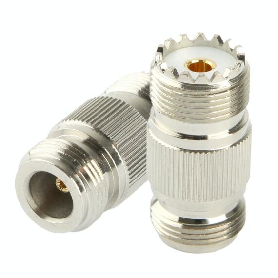 Adattatore coassiale RF N femmina a femmina UHF (argento)