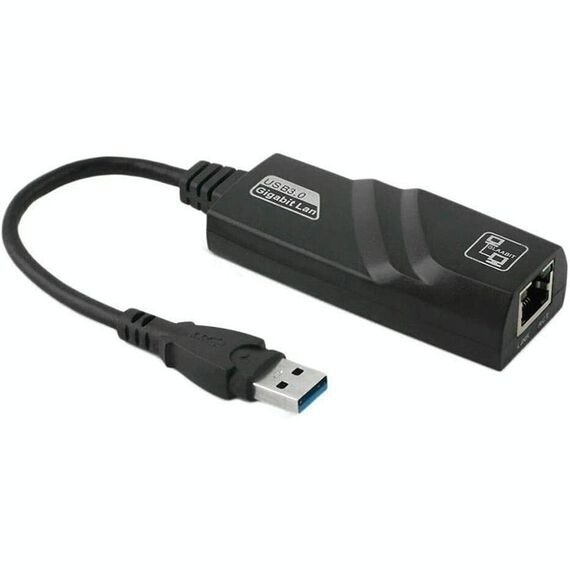 Adattatore Ethernet USB 3.0 10/100/1000 Mbps per laptop, plug and play (nero)
