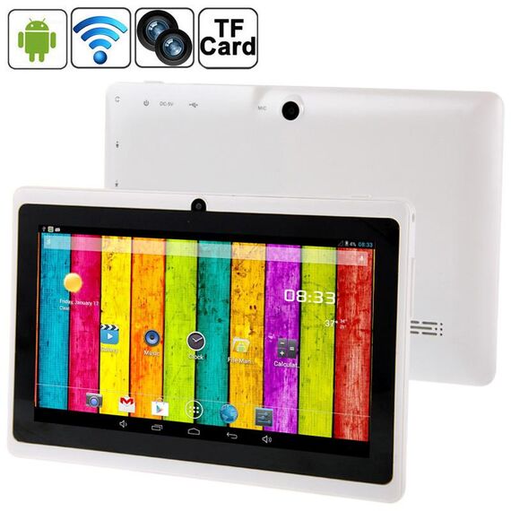 Tablet PC da 7,0 pollici, 512 MB + 4 GB, Android 4.2.2, rotazione del menu di 360 gradi, Allwinner A33 Quad-core, Bluetooth, WiFi (bianco)